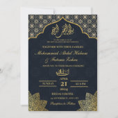 GOUD MASJID BEWERKBAAR NIKAH MOSLIM BRUILOFT KAART (Voorkant)