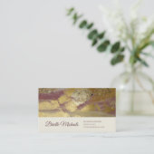 Goud Mauve Abstracte Textuur Visitekaartje (Staand voorkant)