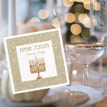Goud Menorah Joodse Viering Hebreeuws Chanoeka Servet<br><div class="desc">Elegant Goud Menorah Joodse Viering Hebreeuwse Chanoeka servetten</div>