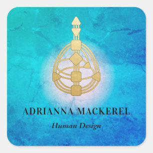 Goud Menselijk Ontwerp Lichaam Grafiek Vierkante S Vierkante Sticker