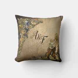 Goud & Messing Steampunk sculpturen Bruiloft Gift Kussen