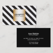 Goud met B&W-strepen Visitekaartje (Voorkant / Achterkant)