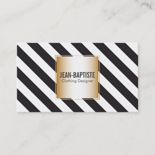 Goud met B&W-strepen Visitekaartje (Voorkant)