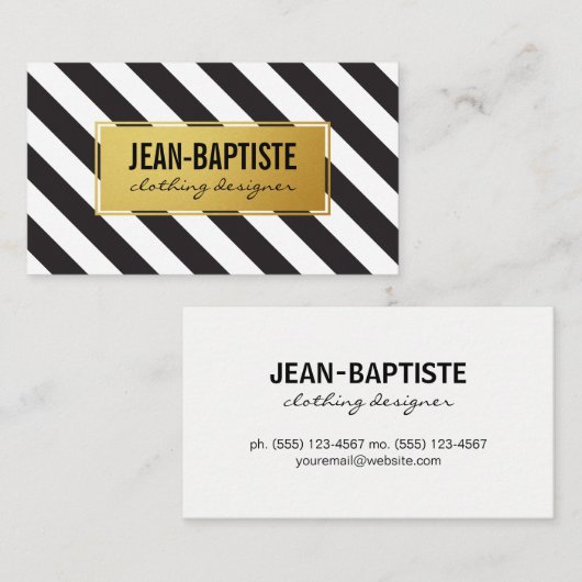 Goud met B&W-strepen Visitekaartje (Voorkant / Achterkant)