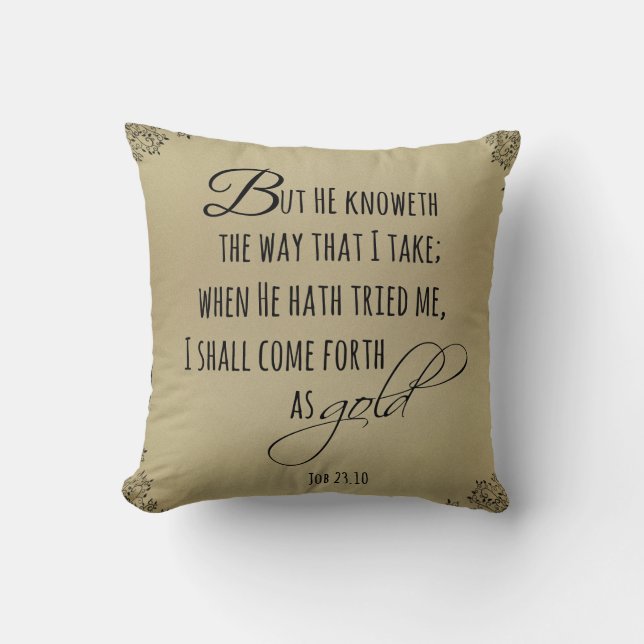  goud met bijbelvers kussen (Voorkant)