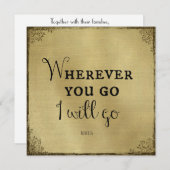 Goud met bijbelversie waar je ook gaat... kaart (Voorkant / Achterkant)
