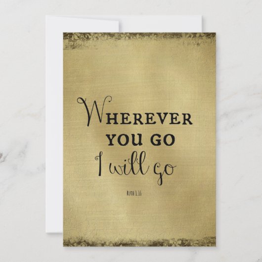 Goud met bijbelversie waar je ook gaat... kaart (Voorkant)
