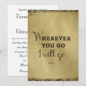 Goud met bijbelversie waar je ook gaat... kaart (Voorkant / Achterkant)