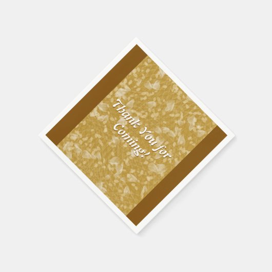 Goud met bloemblaadjes Papier servet (Hoek)