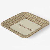 Goud met bruin geaccentueerd patroon papieren bordje (Gebogen)