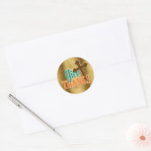 Goud met Bruine Kruis Geef Dank Sticker (Envelop)