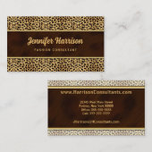 Goud met Cheetah Animal Print Visitekaartje (Voorkant / Achterkant)
