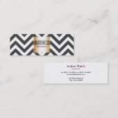 Goud met Chevron Pattern hedendaags Mini Visitekaartje (Voorkant / Achterkant)