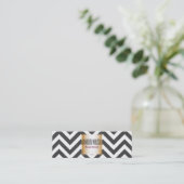 Goud met Chevron Pattern hedendaags Mini Visitekaartje (Staand voorkant)