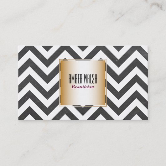 Goud met Chevron Pattern hedendaags Visitekaartje (Voorkant)
