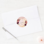 Goud met een roos van 16 , fijn glitter, floraal g ronde sticker (Envelop)