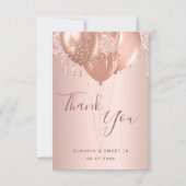 Goud met een roos van 16 gouden zwellingen bedankkaart (Voorkant)