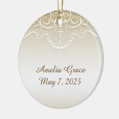 Goud met Godsdienstig Kant, Dwars, Keramisch Ornament (Links)