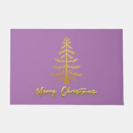 Goud met goudbruine goudbomen, moderne paarse bome deurmat