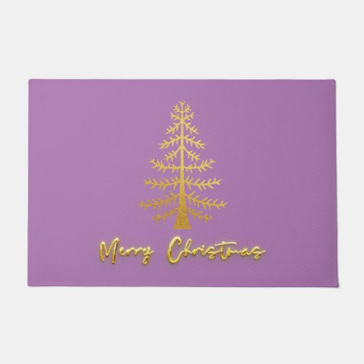 Goud met goudbruine goudbomen, moderne paarse bome deurmat (Voorkant)