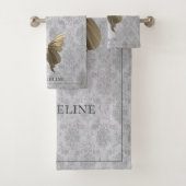 Goud met juwelen versierde vlinder bad handdoek (Insitu)