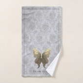Goud met juwelen versierde vlinder bad handdoek (Handdoek)