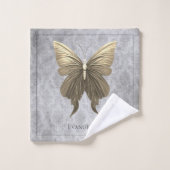 Goud met juwelen versierde vlinder bad handdoek (Wasdoekje)