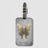 Goud met juwelen versierde vlinder bagagelabel (Voorkant (verticaal))