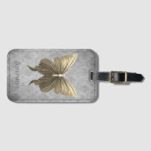 Goud met juwelen versierde vlinder bagagelabel (Voorkant (horizontaal))