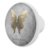 Goud met juwelen versierde vlinder keramische knop (Rechts)