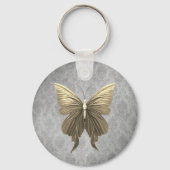 Goud met juwelen versierde vlinder sleutelhanger (Achterkant)