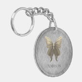 Goud met juwelen versierde vlinder sleutelhanger (Voorkant Links)