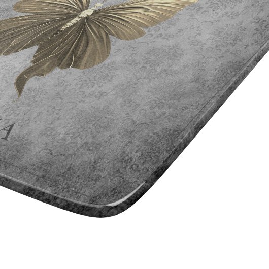 Goud met juwelen versierde vlinder snijplank (Hoek)