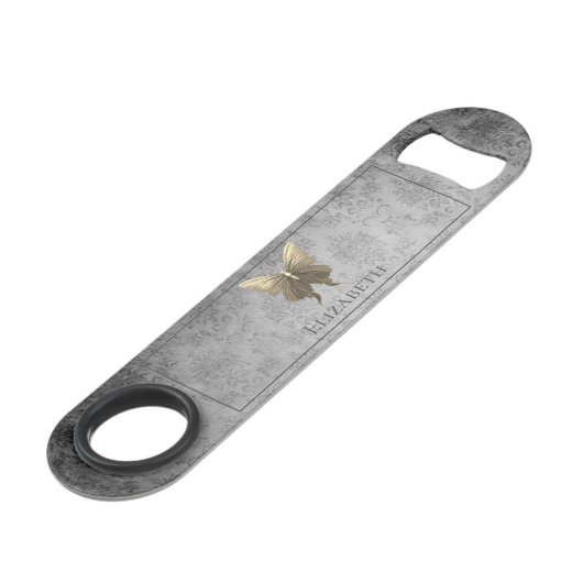 Goud met juwelen versierde vlinder speed flessenopener (Voorkant Gekanteld)