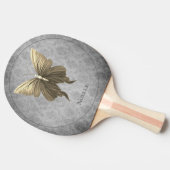 Goud met juwelen versierde vlinder tafeltennisbatje (Zijkant)