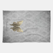 Goud met juwelen versierde vlinder theedoek (Horizontaal)