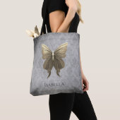 Goud met juwelen versierde vlinder tote bag (Dichtbij)