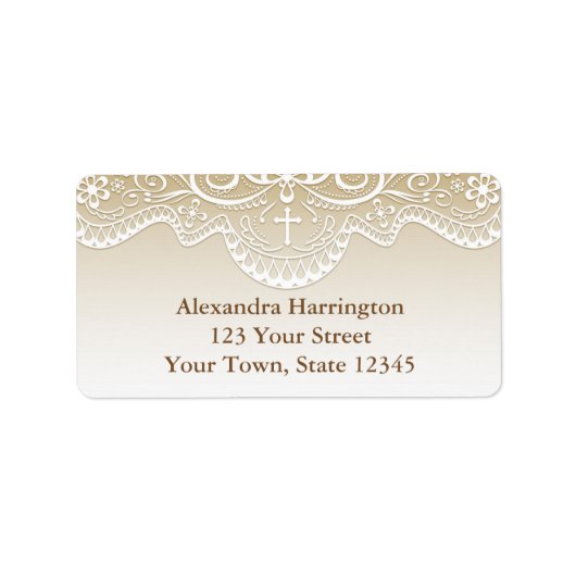 Goud met Kant, Kruis, Religieus Etiket (Voorkant)