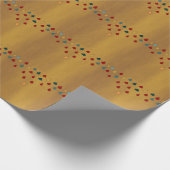 Goud met kleine rode/groene druppels> Papier voor  (Hoek)