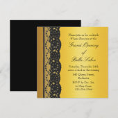Goud met Lace Business Grand Opening Kaart (Voorkant / Achterkant)
