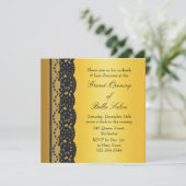 Goud met Lace Business Grand Opening Kaart (Staand voorkant)