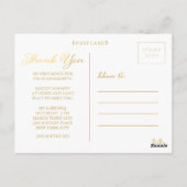 Goud met Liefde & Bedankt Baby Foto Briefkaart (Achterkant)