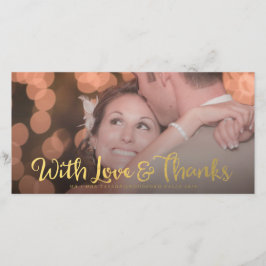 Goud met Liefde & Bedankt Overlay Bruiloftsfotokaa