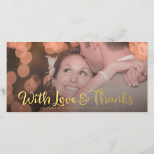Goud met Liefde & Bedankt Overlay Bruiloftsfotokaa