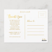 Goud met liefde en Bedankt Foto Briefkaart (Achterkant)