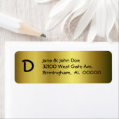 Goud met monogram Adresetiketten Etiket (Insitu)