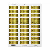 Goud met monogram Adresetiketten Etiket (Full Sheet)