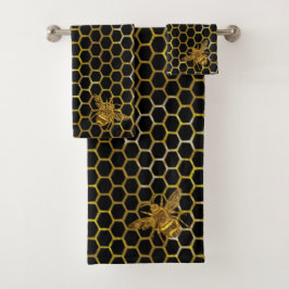 Goud met mousserende koningin, goud, hexagon bad handdoek