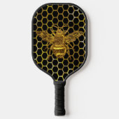 Goud met mousserende koningin, goud, hexagon pickleball paddle (Voorkant)