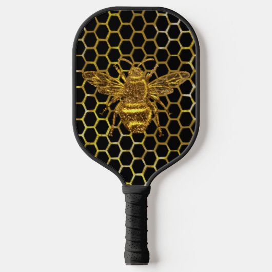 Goud met mousserende koningin, goud, hexagon pickleball paddle (Voorkant)